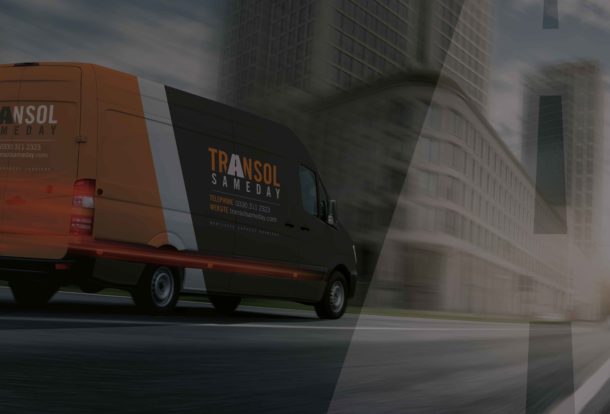 Transol Sameday courier van delivering parcels across the UK